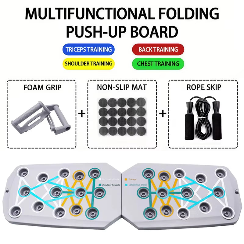 Transform Your Workout with the Ultimate Portable Push-Up Board Set - Multifunctional Fitness Equipment for Chest, Arms, and Back Training